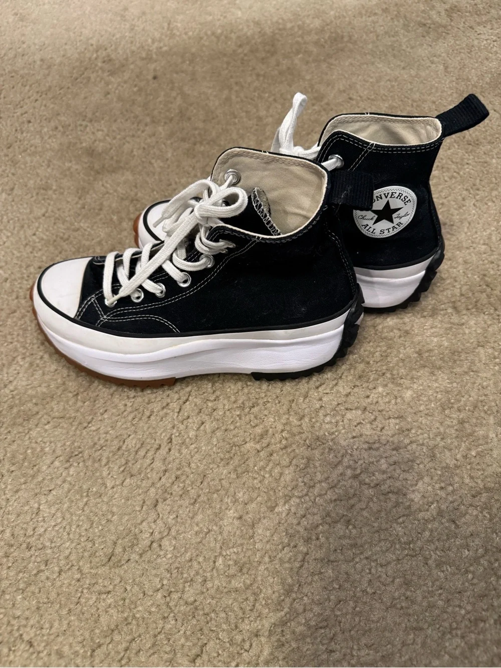 Converse High-Top Platform Canvas Sneaker in Black and White